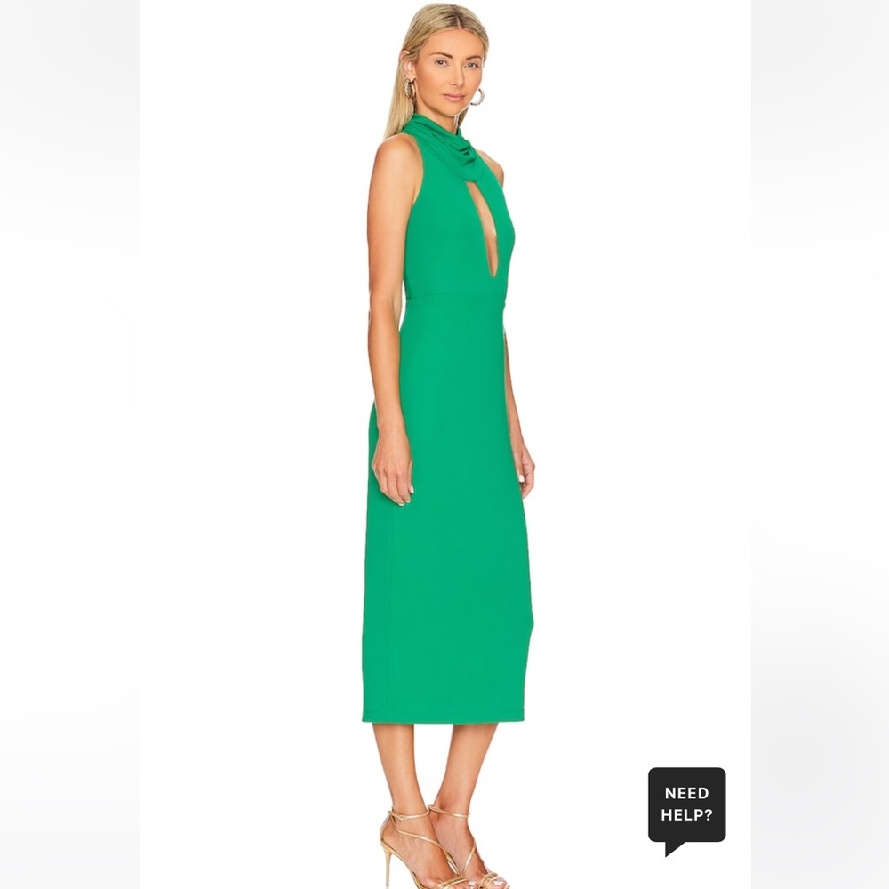 L’Academie Vero Midi Dress in Green Size M With Tags
